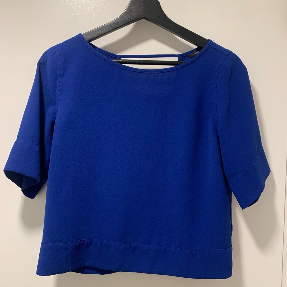 Banana Republic Royal Blue open back blouse